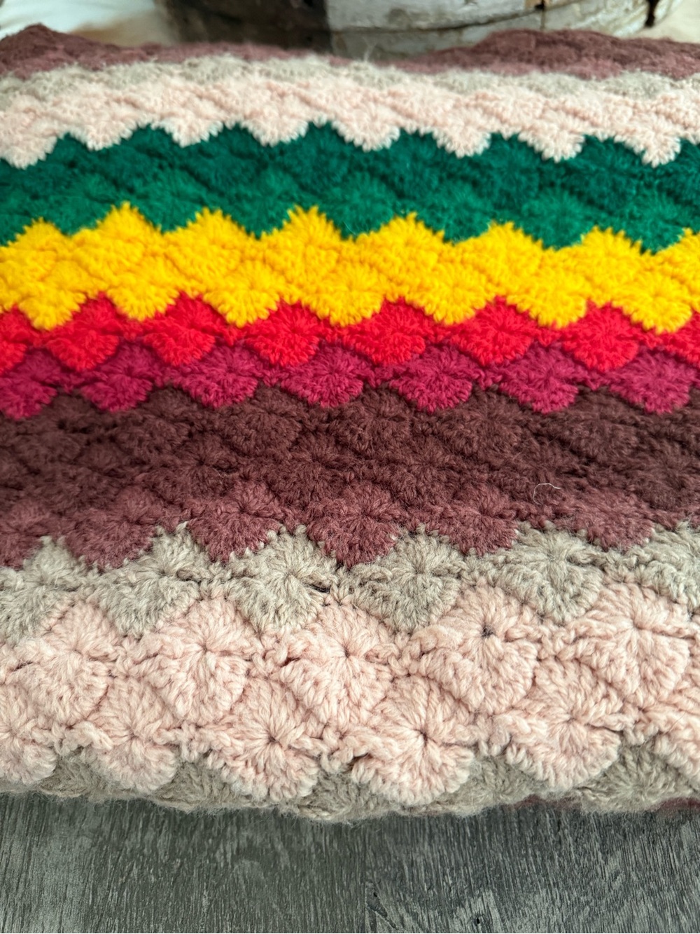 Handcrafted Multicolor Crochet Throw Blanket - Cozy Home Accent - Picture 11 of 14
